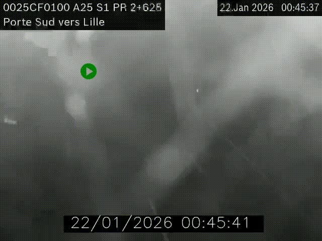 <h2>Webcam autoroute A25 sur le périphérique de Lille à hauteur de Lille-Sud et la sortie 3 Faches-Thumesnil. Vue orientée vers Lille-Centre.</h2>