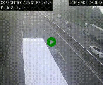 <h2>Webcam autoroute A25 sur le périphérique de Lille à hauteur de Lille-Sud et la sortie 3 Faches-Thumesnil. Vue orientée vers Lille-Centre.</h2>