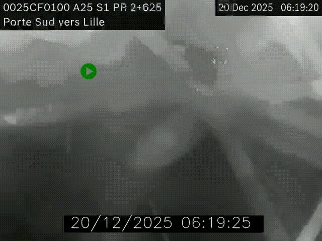 <h2>Webcam autoroute A25 sur le périphérique de Lille à hauteur de Lille-Sud et la sortie 3 Faches-Thumesnil. Vue orientée vers Lille-Centre.</h2>