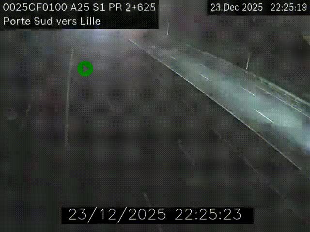 <h2>Webcam autoroute A25 sur le périphérique de Lille à hauteur de Lille-Sud et la sortie 3 Faches-Thumesnil. Vue orientée vers Lille-Centre.</h2>