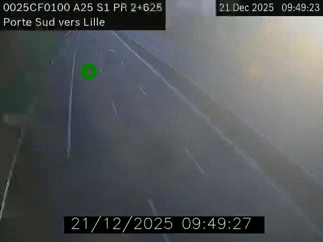 <h2>Webcam autoroute A25 sur le périphérique de Lille à hauteur de Lille-Sud et la sortie 3 Faches-Thumesnil. Vue orientée vers Lille-Centre.</h2>