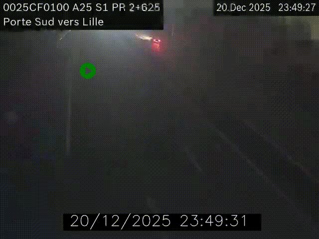 <h2>Webcam autoroute A25 sur le périphérique de Lille à hauteur de Lille-Sud et la sortie 3 Faches-Thumesnil. Vue orientée vers Lille-Centre.</h2>