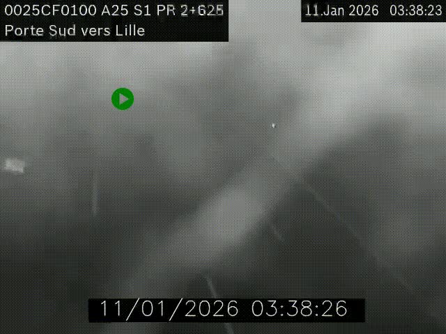 <h2>Webcam autoroute A25 sur le périphérique de Lille à hauteur de Lille-Sud et la sortie 3 Faches-Thumesnil. Vue orientée vers Lille-Centre.</h2>