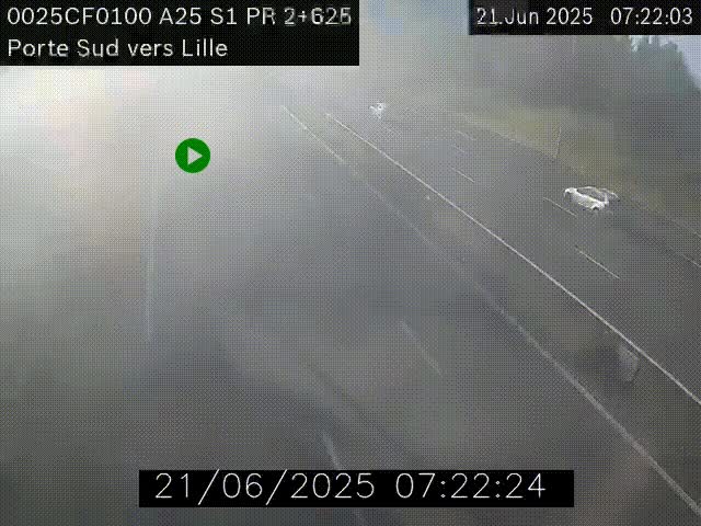<h2>Webcam autoroute A25 sur le périphérique de Lille à hauteur de Lille-Sud et la sortie 3 Faches-Thumesnil. Vue orientée vers Lille-Centre.</h2>
