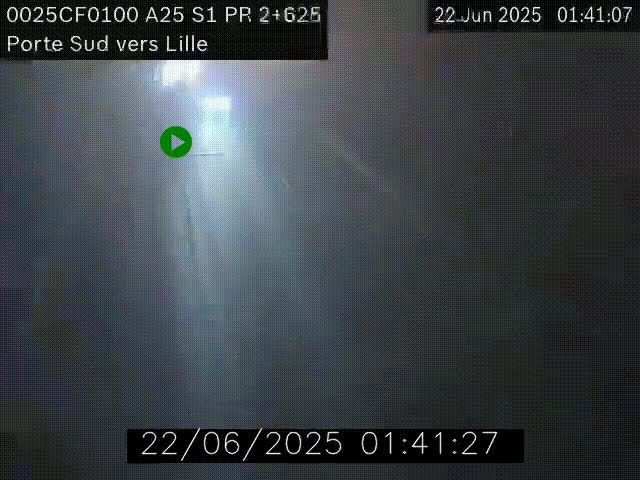 <h2>Webcam autoroute A25 sur le périphérique de Lille à hauteur de Lille-Sud et la sortie 3 Faches-Thumesnil. Vue orientée vers Lille-Centre.</h2>