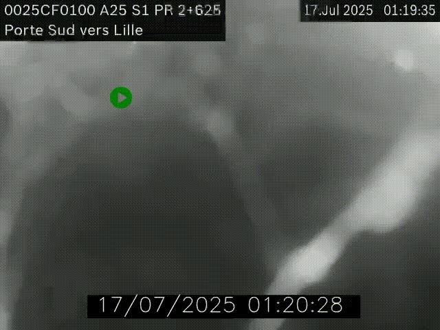 <h2>Webcam autoroute A25 sur le périphérique de Lille à hauteur de Lille-Sud et la sortie 3 Faches-Thumesnil. Vue orientée vers Lille-Centre.</h2>