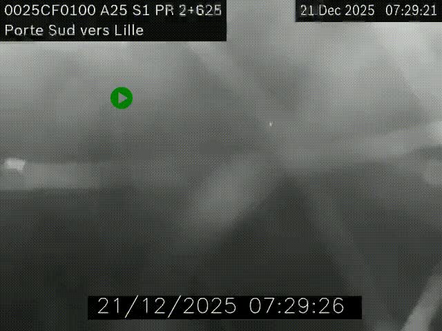 <h2>Webcam autoroute A25 sur le périphérique de Lille à hauteur de Lille-Sud et la sortie 3 Faches-Thumesnil. Vue orientée vers Lille-Centre.</h2>