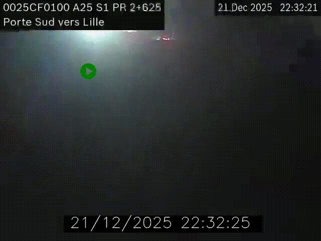 <h2>Webcam autoroute A25 sur le périphérique de Lille à hauteur de Lille-Sud et la sortie 3 Faches-Thumesnil. Vue orientée vers Lille-Centre.</h2>