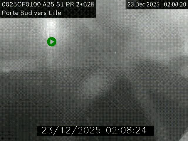 <h2>Webcam autoroute A25 sur le périphérique de Lille à hauteur de Lille-Sud et la sortie 3 Faches-Thumesnil. Vue orientée vers Lille-Centre.</h2>