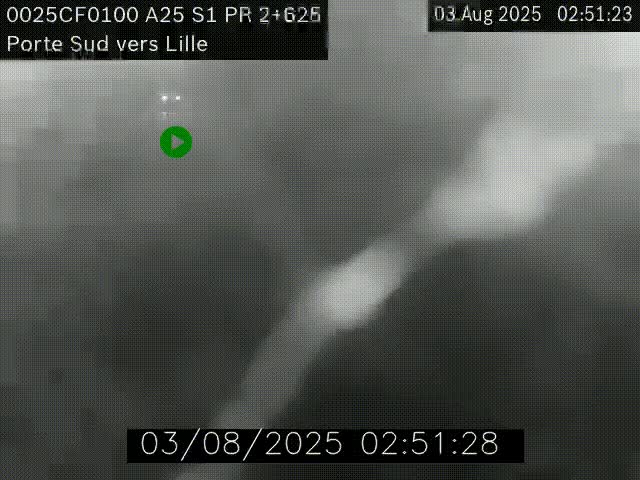 <h2>Webcam autoroute A25 sur le périphérique de Lille à hauteur de Lille-Sud et la sortie 3 Faches-Thumesnil. Vue orientée vers Lille-Centre.</h2>