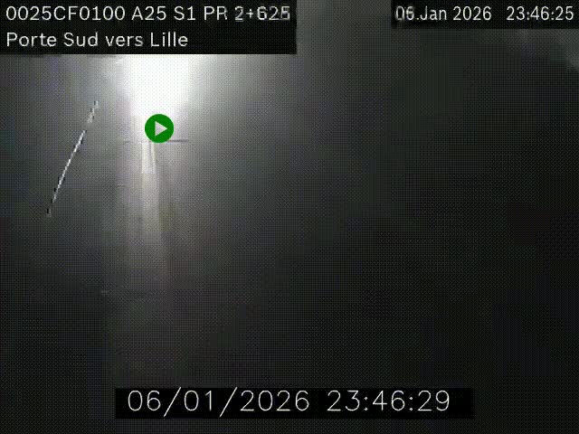 <h2>Webcam autoroute A25 sur le périphérique de Lille à hauteur de Lille-Sud et la sortie 3 Faches-Thumesnil. Vue orientée vers Lille-Centre.</h2>