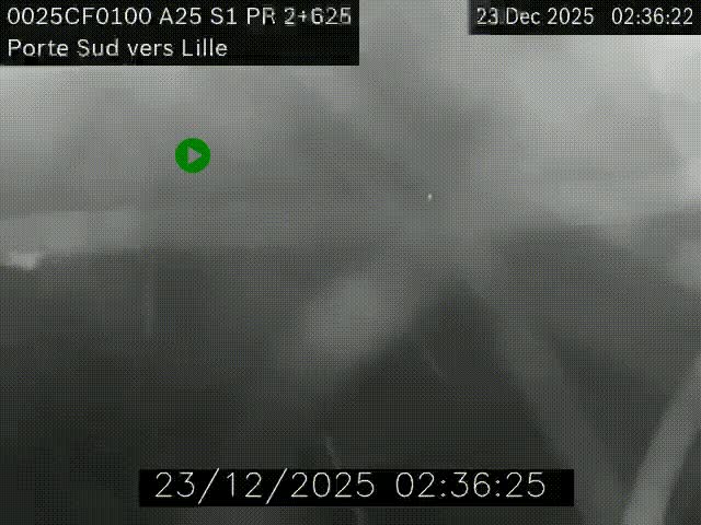 <h2>Webcam autoroute A25 sur le périphérique de Lille à hauteur de Lille-Sud et la sortie 3 Faches-Thumesnil. Vue orientée vers Lille-Centre.</h2>