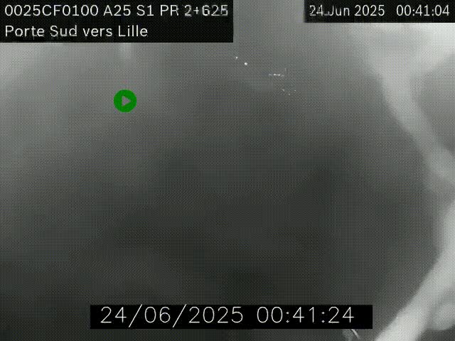 <h2>Webcam autoroute A25 sur le périphérique de Lille à hauteur de Lille-Sud et la sortie 3 Faches-Thumesnil. Vue orientée vers Lille-Centre.</h2>
