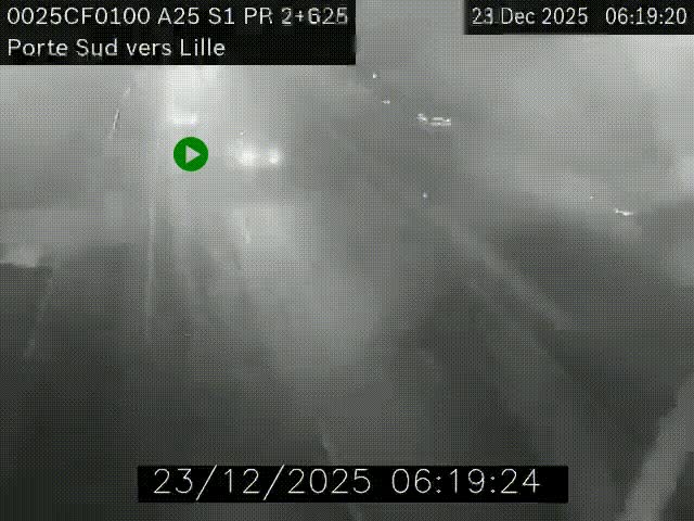 <h2>Webcam autoroute A25 sur le périphérique de Lille à hauteur de Lille-Sud et la sortie 3 Faches-Thumesnil. Vue orientée vers Lille-Centre.</h2>
