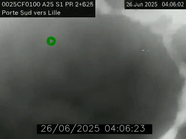 <h2>Webcam autoroute A25 sur le périphérique de Lille à hauteur de Lille-Sud et la sortie 3 Faches-Thumesnil. Vue orientée vers Lille-Centre.</h2>