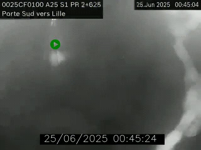 <h2>Webcam autoroute A25 sur le périphérique de Lille à hauteur de Lille-Sud et la sortie 3 Faches-Thumesnil. Vue orientée vers Lille-Centre.</h2>