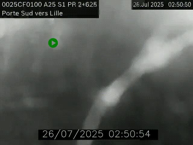 <h2>Webcam autoroute A25 sur le périphérique de Lille à hauteur de Lille-Sud et la sortie 3 Faches-Thumesnil. Vue orientée vers Lille-Centre.</h2>