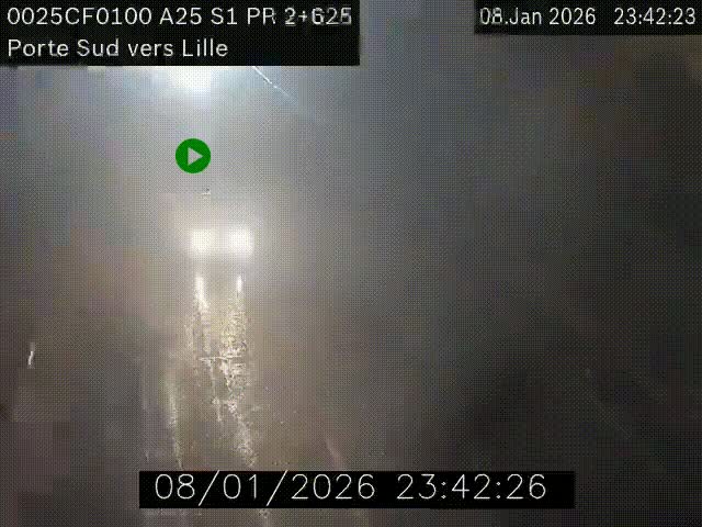 <h2>Webcam autoroute A25 sur le périphérique de Lille à hauteur de Lille-Sud et la sortie 3 Faches-Thumesnil. Vue orientée vers Lille-Centre.</h2>