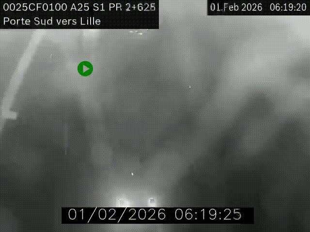 <h2>Webcam autoroute A25 sur le périphérique de Lille à hauteur de Lille-Sud et la sortie 3 Faches-Thumesnil. Vue orientée vers Lille-Centre.</h2>