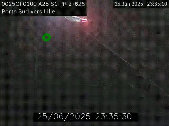 <h2>Webcam autoroute A25 sur le périphérique de Lille à hauteur de Lille-Sud et la sortie 3 Faches-Thumesnil. Vue orientée vers Lille-Centre.</h2>