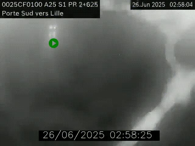 <h2>Webcam autoroute A25 sur le périphérique de Lille à hauteur de Lille-Sud et la sortie 3 Faches-Thumesnil. Vue orientée vers Lille-Centre.</h2>