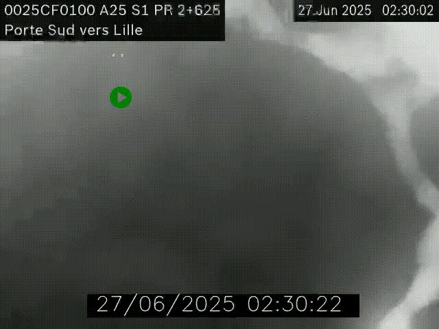 <h2>Webcam autoroute A25 sur le périphérique de Lille à hauteur de Lille-Sud et la sortie 3 Faches-Thumesnil. Vue orientée vers Lille-Centre.</h2>