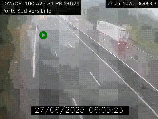 <h2>Webcam autoroute A25 sur le périphérique de Lille à hauteur de Lille-Sud et la sortie 3 Faches-Thumesnil. Vue orientée vers Lille-Centre.</h2>