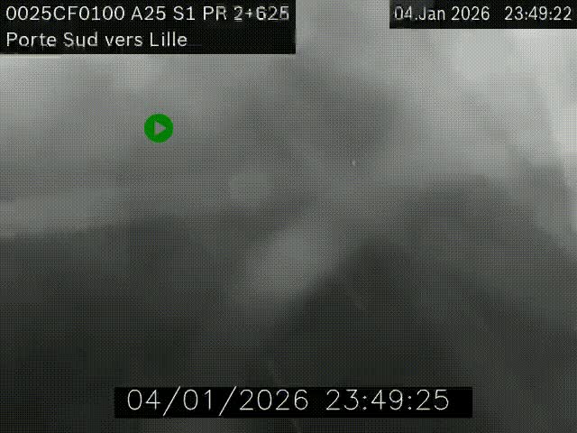 <h2>Webcam autoroute A25 sur le périphérique de Lille à hauteur de Lille-Sud et la sortie 3 Faches-Thumesnil. Vue orientée vers Lille-Centre.</h2>