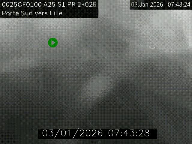 <h2>Webcam autoroute A25 sur le périphérique de Lille à hauteur de Lille-Sud et la sortie 3 Faches-Thumesnil. Vue orientée vers Lille-Centre.</h2>