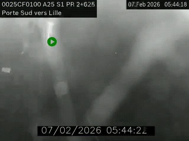 <h2>Webcam autoroute A25 sur le périphérique de Lille à hauteur de Lille-Sud et la sortie 3 Faches-Thumesnil. Vue orientée vers Lille-Centre.</h2>