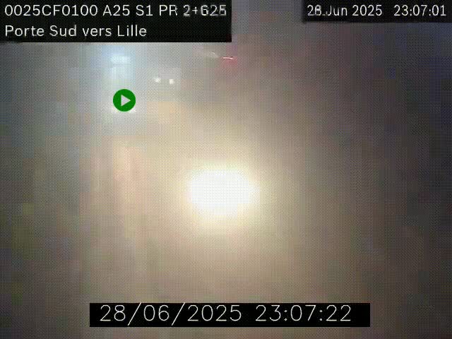 <h2>Webcam autoroute A25 sur le périphérique de Lille à hauteur de Lille-Sud et la sortie 3 Faches-Thumesnil. Vue orientée vers Lille-Centre.</h2>