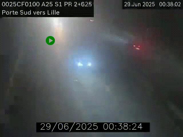 <h2>Webcam autoroute A25 sur le périphérique de Lille à hauteur de Lille-Sud et la sortie 3 Faches-Thumesnil. Vue orientée vers Lille-Centre.</h2>