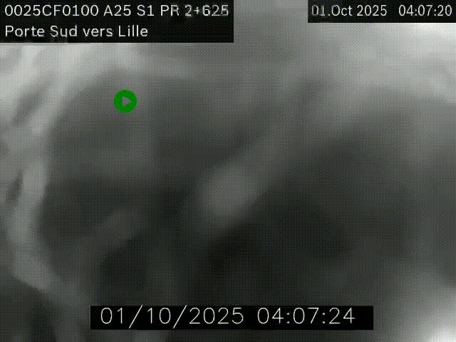 <h2>Webcam autoroute A25 sur le périphérique de Lille à hauteur de Lille-Sud et la sortie 3 Faches-Thumesnil. Vue orientée vers Lille-Centre.</h2>