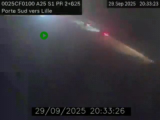 <h2>Webcam autoroute A25 sur le périphérique de Lille à hauteur de Lille-Sud et la sortie 3 Faches-Thumesnil. Vue orientée vers Lille-Centre.</h2>