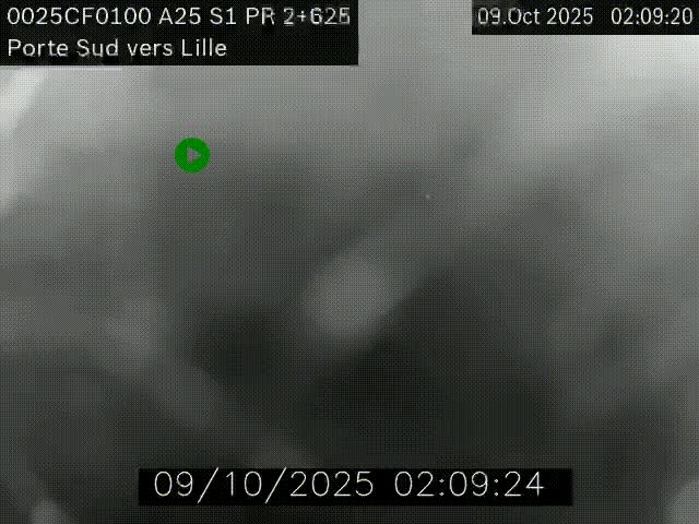 <h2>Webcam autoroute A25 sur le périphérique de Lille à hauteur de Lille-Sud et la sortie 3 Faches-Thumesnil. Vue orientée vers Lille-Centre.</h2>