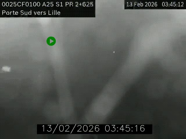 <h2>Webcam autoroute A25 sur le périphérique de Lille à hauteur de Lille-Sud et la sortie 3 Faches-Thumesnil. Vue orientée vers Lille-Centre.</h2>