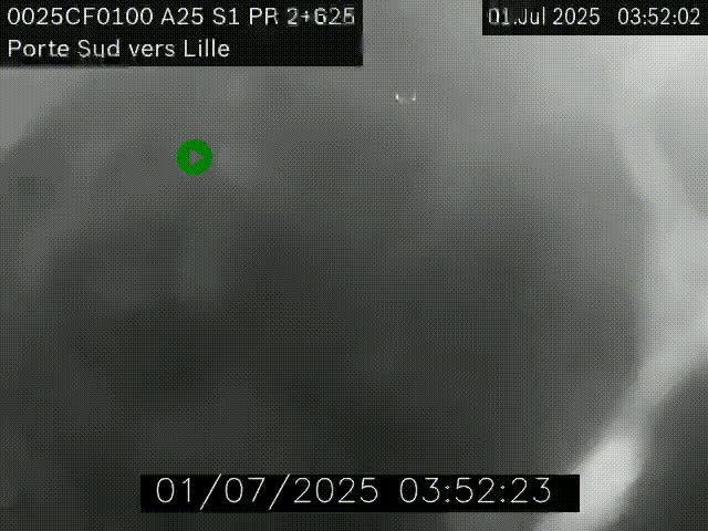 <h2>Webcam autoroute A25 sur le périphérique de Lille à hauteur de Lille-Sud et la sortie 3 Faches-Thumesnil. Vue orientée vers Lille-Centre.</h2>