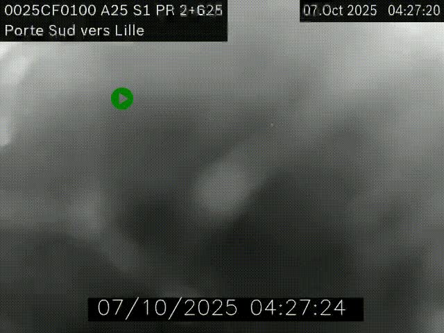 <h2>Webcam autoroute A25 sur le périphérique de Lille à hauteur de Lille-Sud et la sortie 3 Faches-Thumesnil. Vue orientée vers Lille-Centre.</h2>
