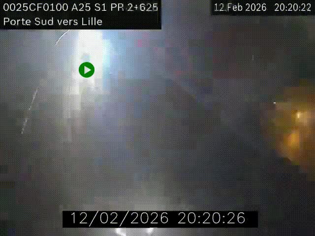 <h2>Webcam autoroute A25 sur le périphérique de Lille à hauteur de Lille-Sud et la sortie 3 Faches-Thumesnil. Vue orientée vers Lille-Centre.</h2>