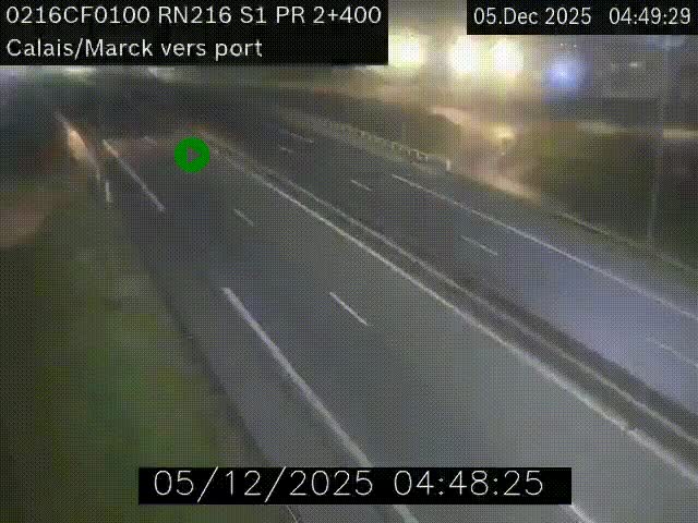 <h2>Webcam à Calais sur A216 (N216) en direction du port (harbour) de Calais.</h2>
