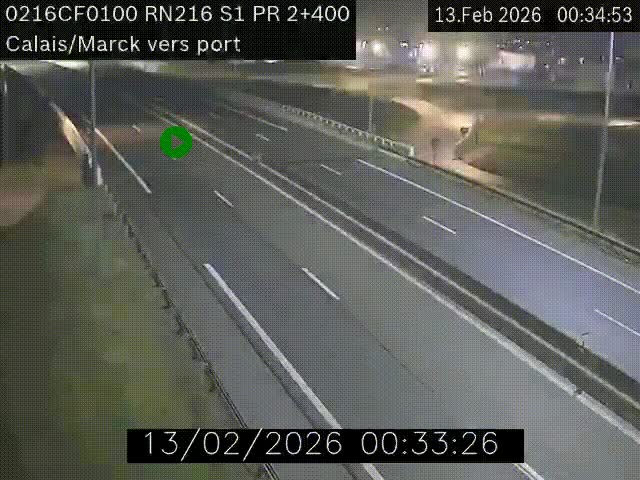 <h2>Webcam à Calais sur A216 (N216) en direction du port (harbour) de Calais.</h2>