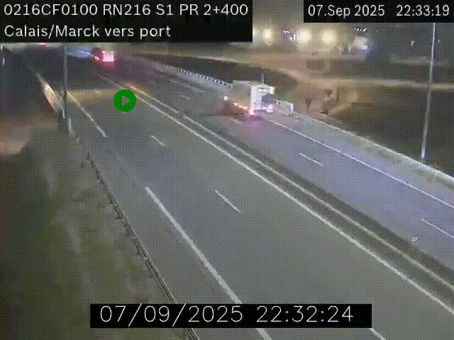 <h2>Webcam à Calais sur A216 (N216) en direction du port (harbour) de Calais.</h2>