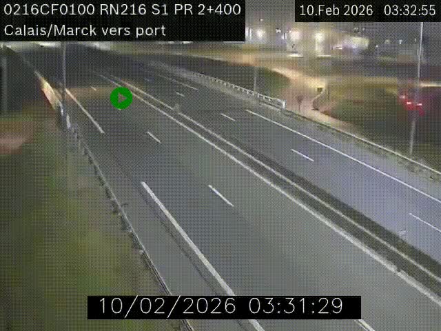 <h2>Webcam à Calais sur A216 (N216) en direction du port (harbour) de Calais.</h2>