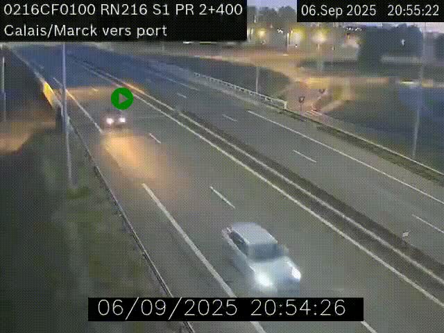 <h2>Webcam à Calais sur A216 (N216) en direction du port (harbour) de Calais.</h2>