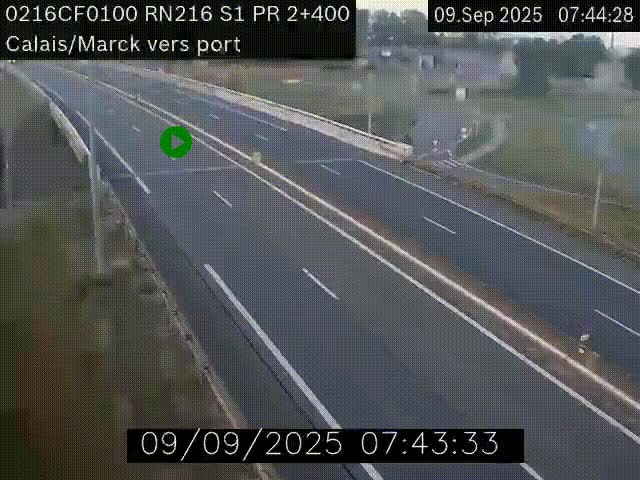 <h2>Webcam à Calais sur A216 (N216) en direction du port (harbour) de Calais.</h2>