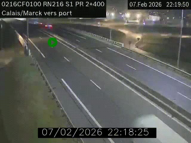 <h2>Webcam à Calais sur A216 (N216) en direction du port (harbour) de Calais.</h2>