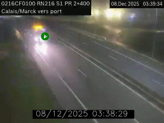 <h2>Webcam à Calais sur A216 (N216) en direction du port (harbour) de Calais.</h2>