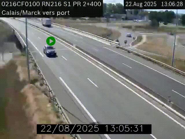 <h2>Webcam à Calais sur A216 (N216) en direction du port (harbour) de Calais.</h2>