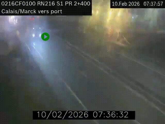 <h2>Webcam à Calais sur A216 (N216) en direction du port (harbour) de Calais.</h2>
