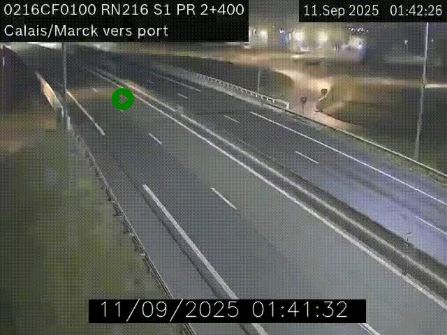 <h2>Webcam à Calais sur A216 (N216) en direction du port (harbour) de Calais.</h2>